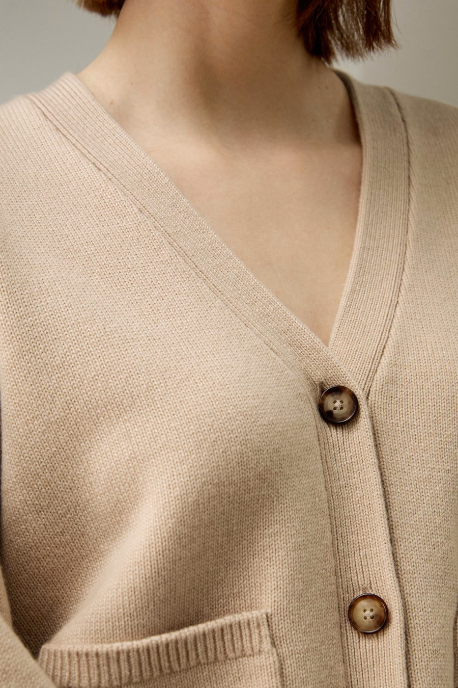 Gekürzter Kaschmir-Woll-Mix-Cardigan