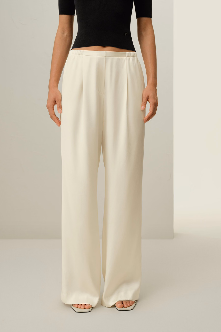Double-Faced Silk Charmeuse Pants