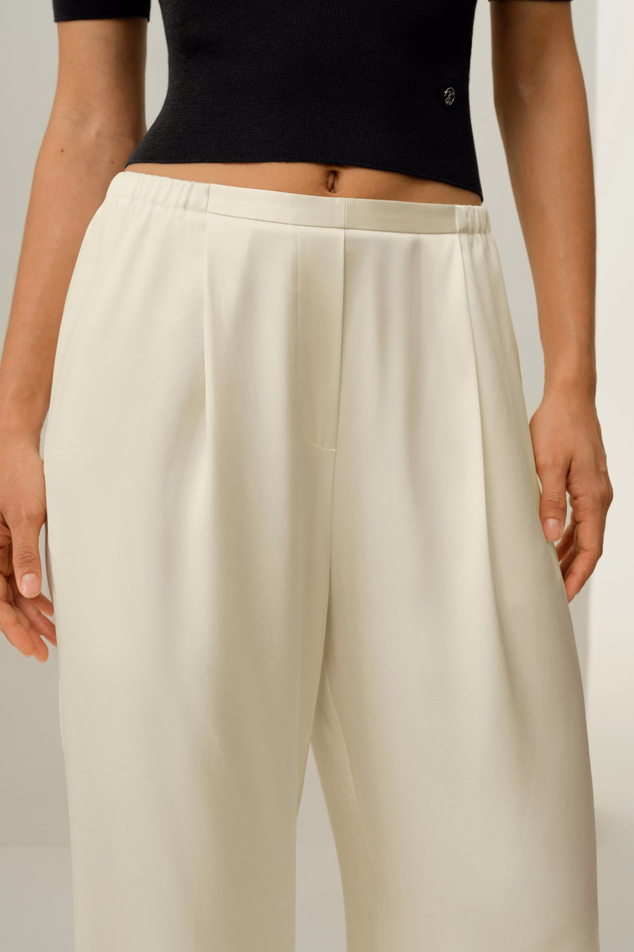 Double-Faced Silk Charmeuse Pants