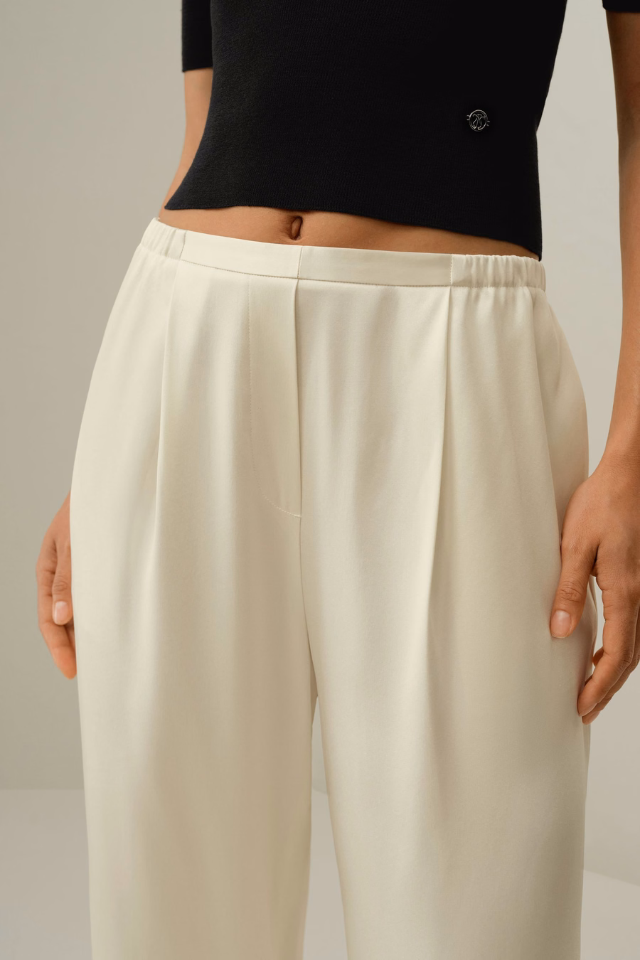 Double-Faced Silk Charmeuse Pants