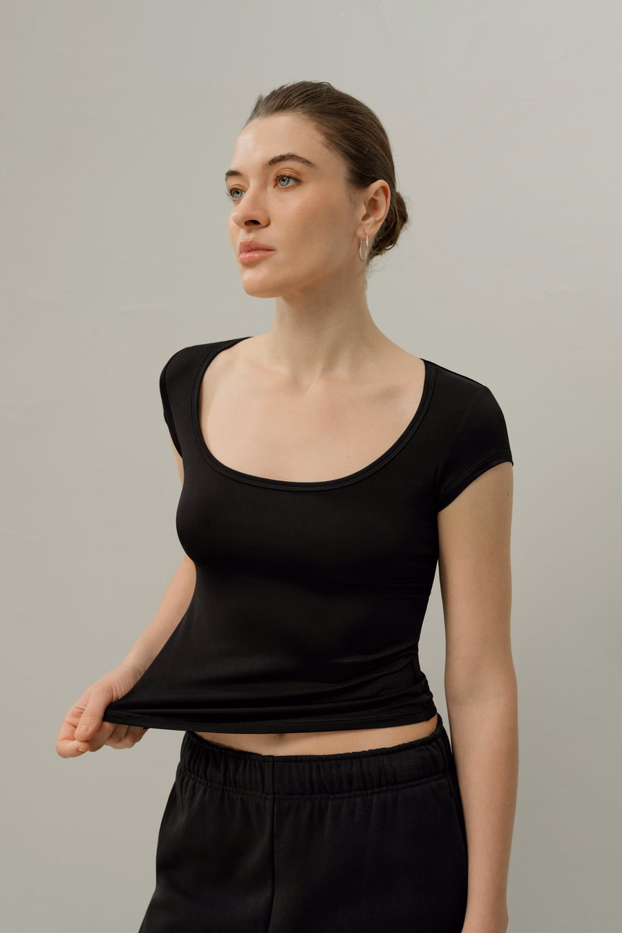 Seidenbreeze Jersey T-Shirt mit Rundhals