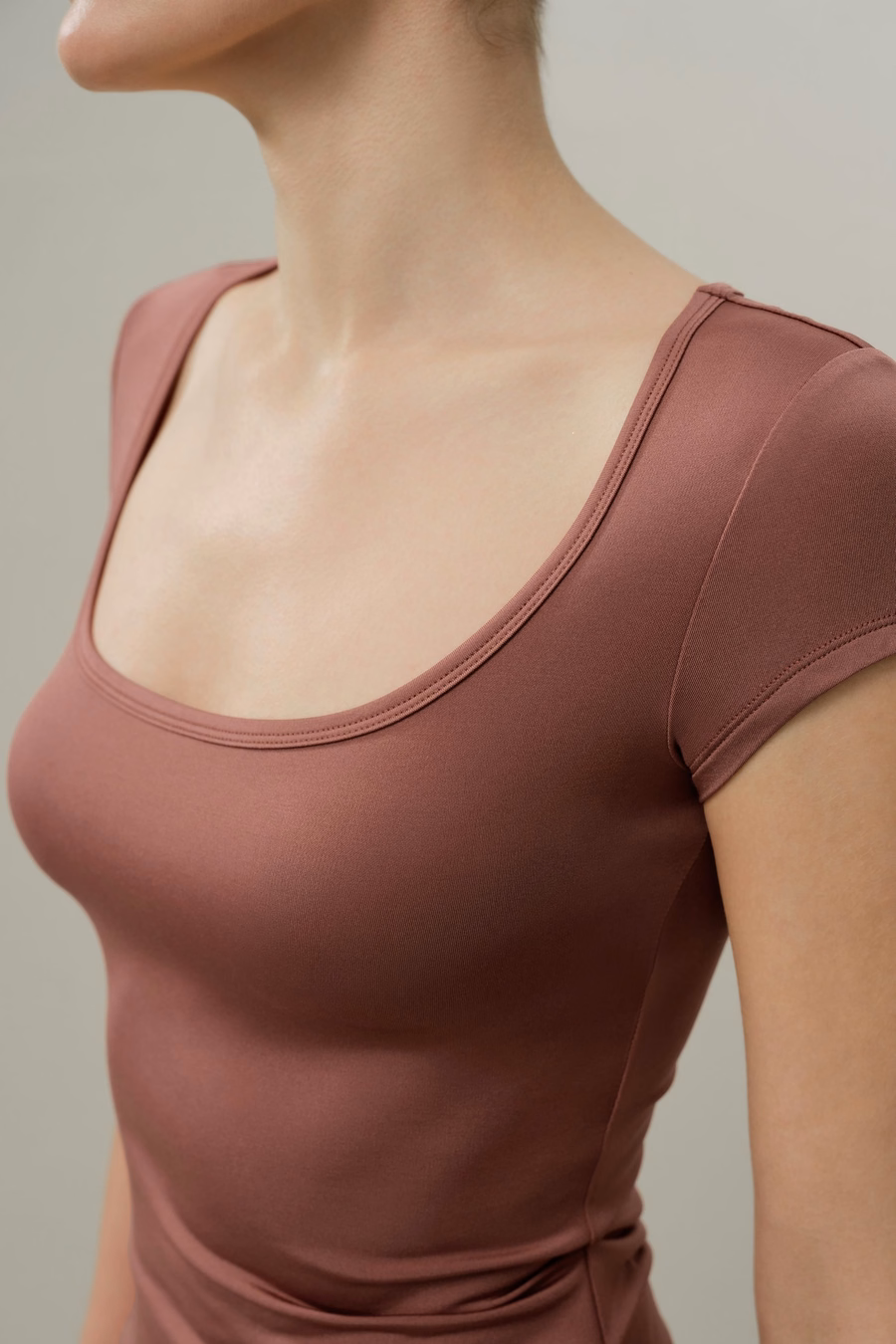 Seidenbreeze Jersey T-Shirt mit Rundhals