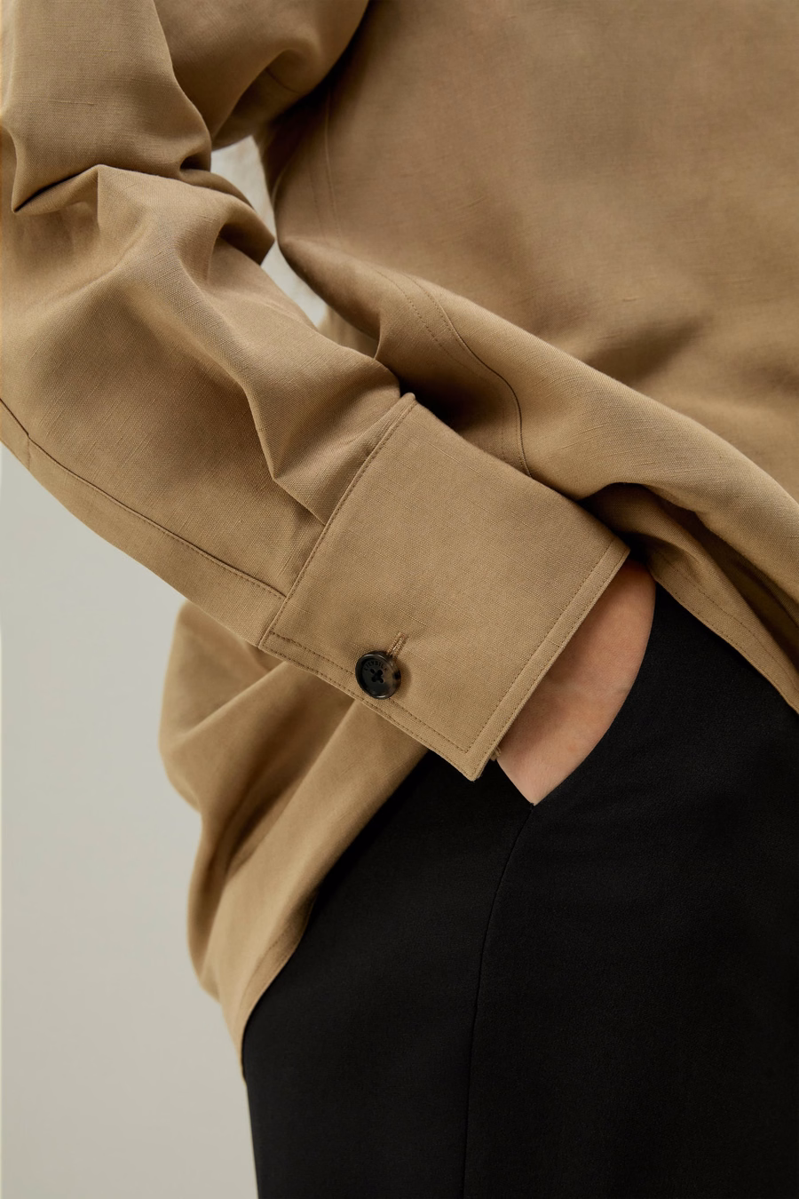 Oversized Seide-Leinen-Mischung Hemd