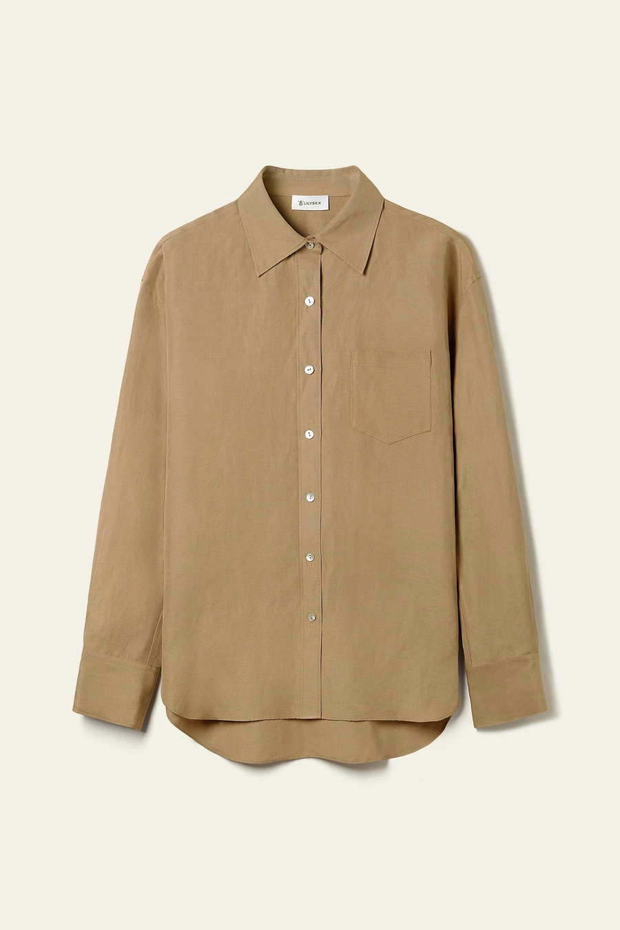 Oversized Seide-Leinen-Mischung Hemd