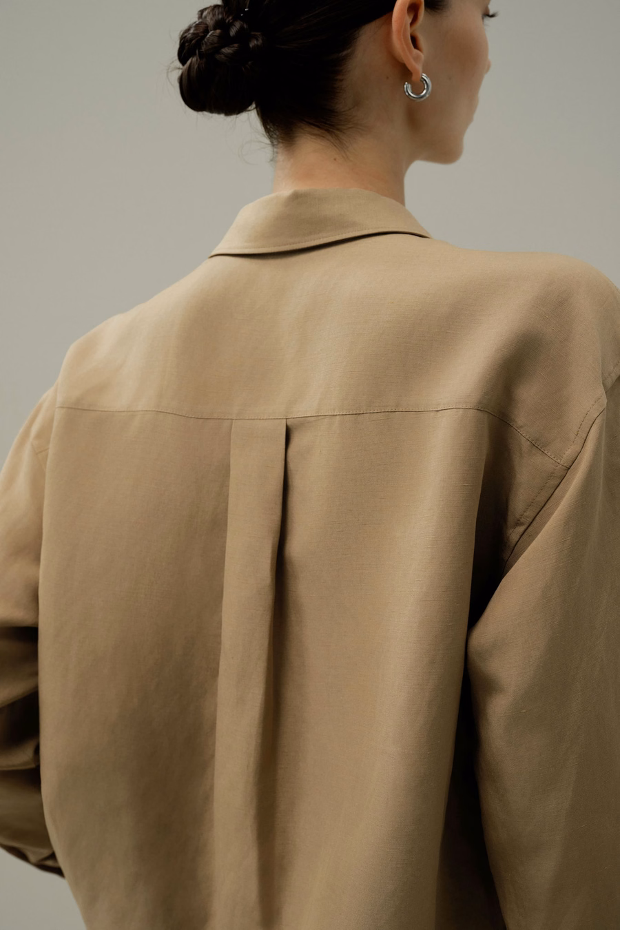 Oversized Seide-Leinen-Mischung Hemd