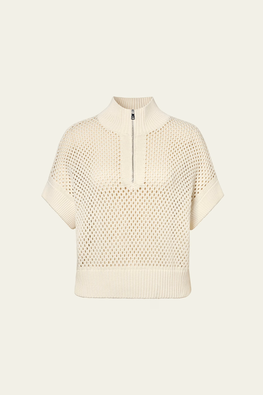 Toscana Pointelle Knit Half-Zip Sweater