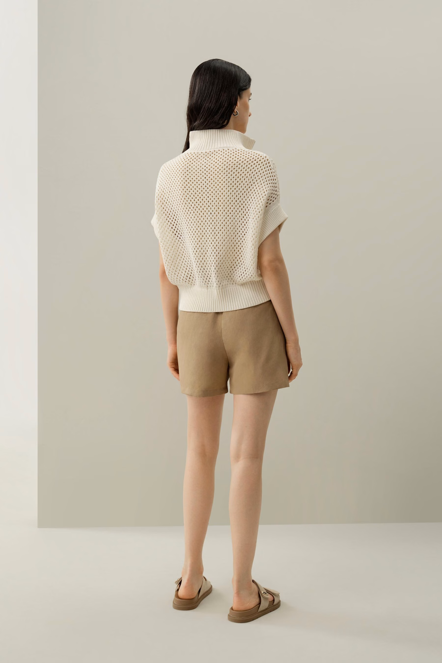 Toscana Pointelle Knit Half-Zip Sweater