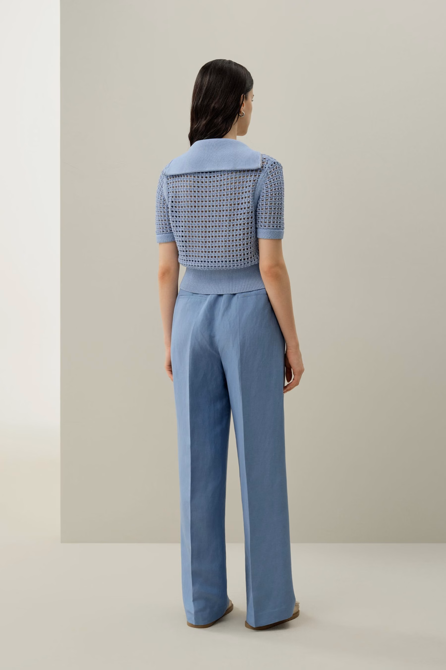 Toscana Pointelle Strick Doppel-Reißverschluss Cardigan