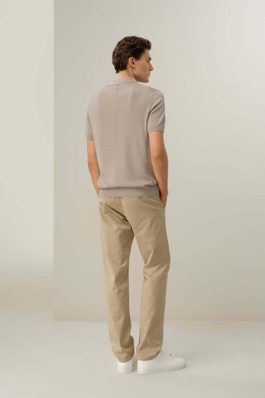 Silk-Cotton Regular-Fit V-Neck Polo