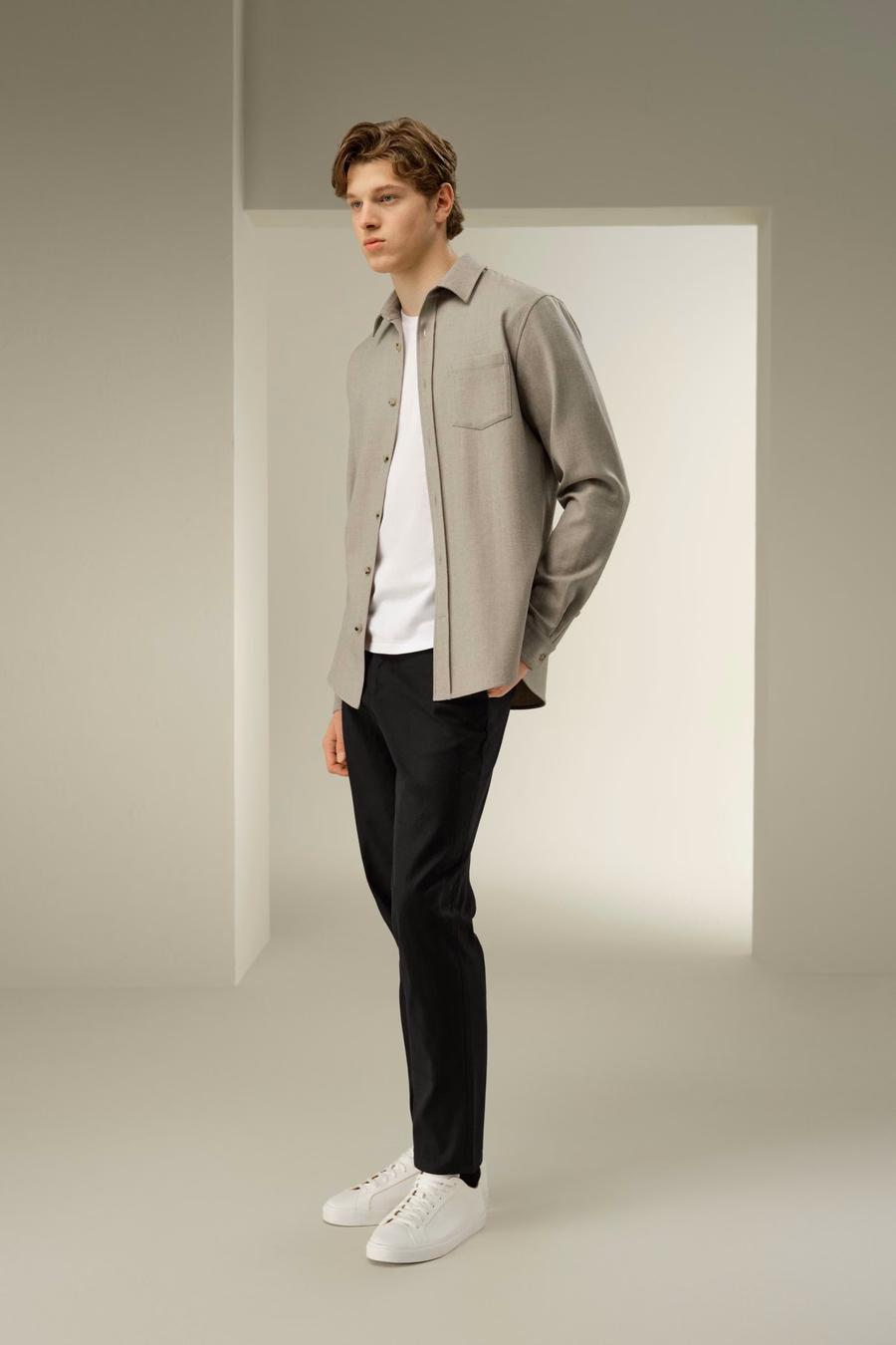 Silk-Wool Oversized Warm Shirt for Men