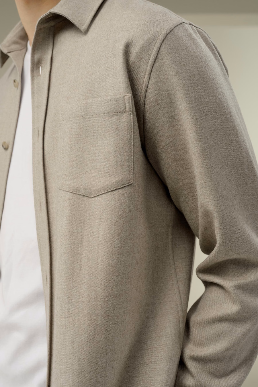 Silk-Wool Oversized Warm Shirt for Men