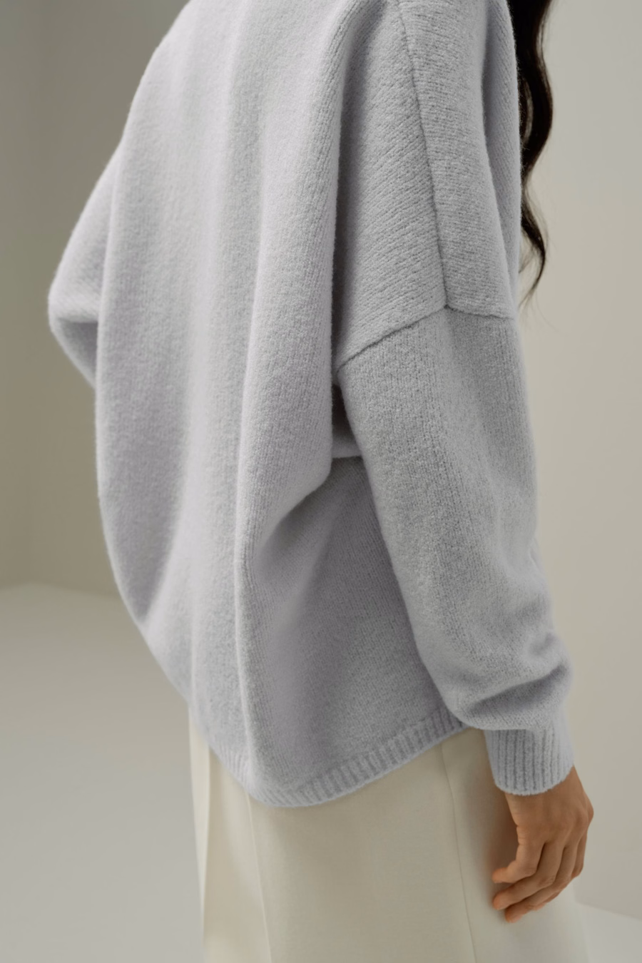 Bouclé-Strick Seide-Kaschmir Wickeljacke