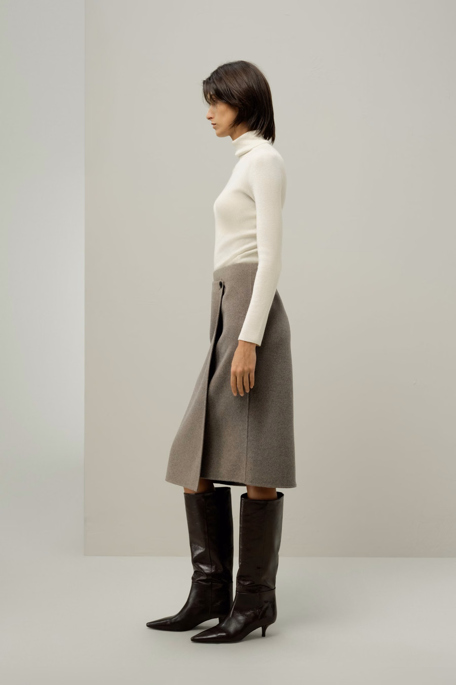 Double-Faced Wool Skirt