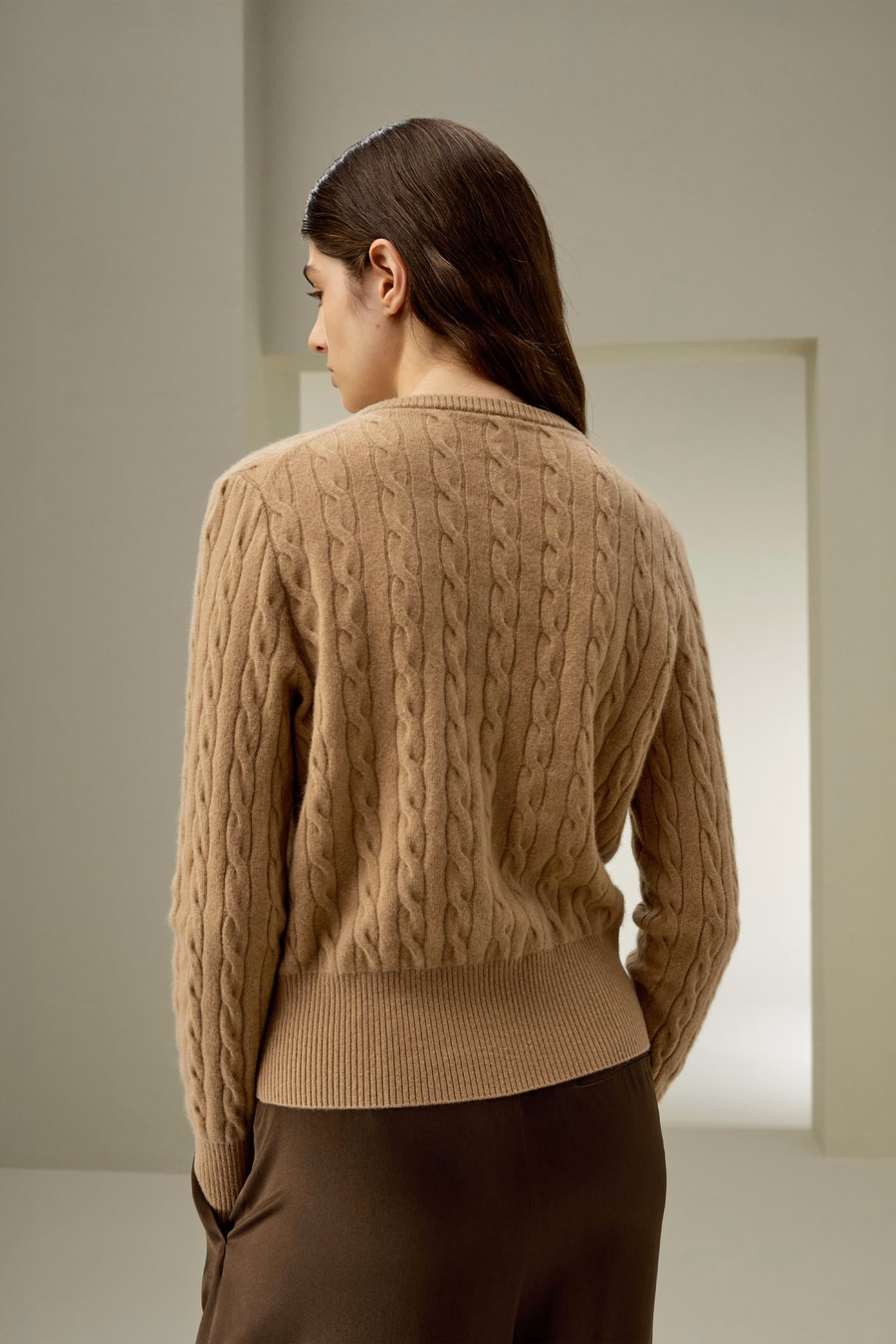 Baby Cashmere Kabelstrick-Cardigan