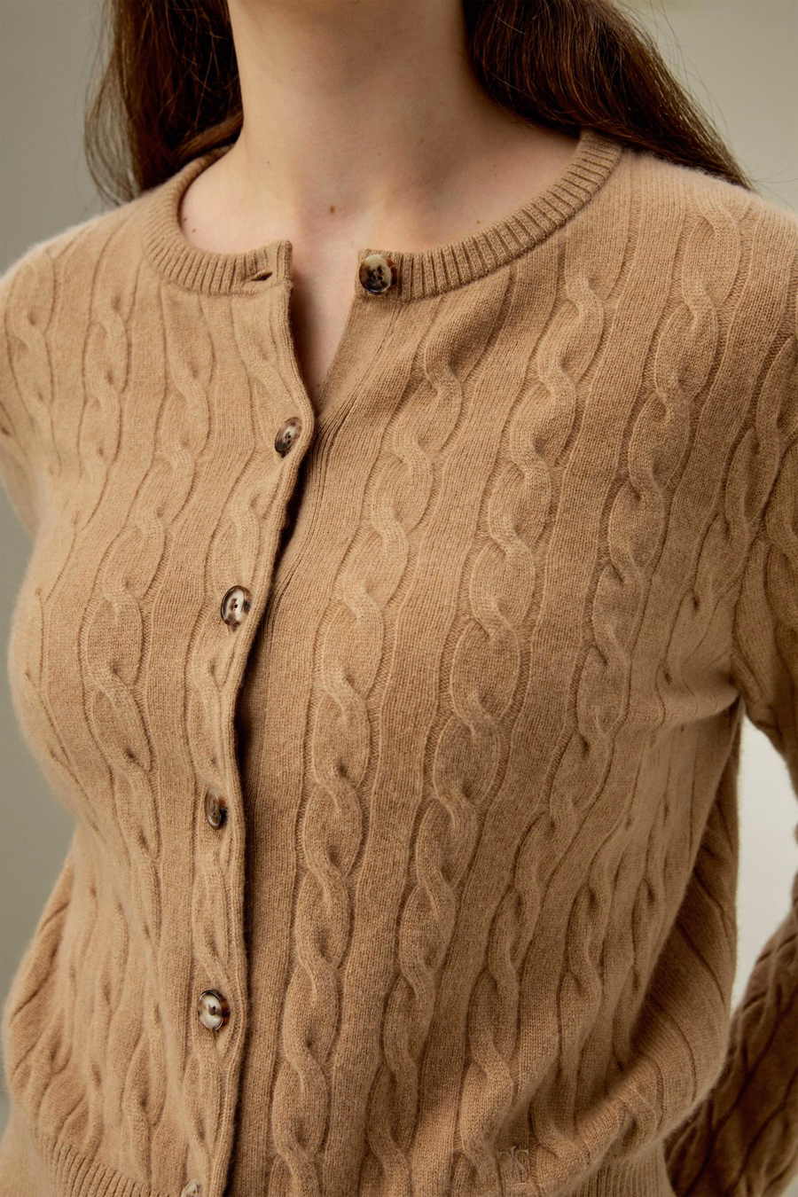 Baby Cashmere Kabelstrick-Cardigan