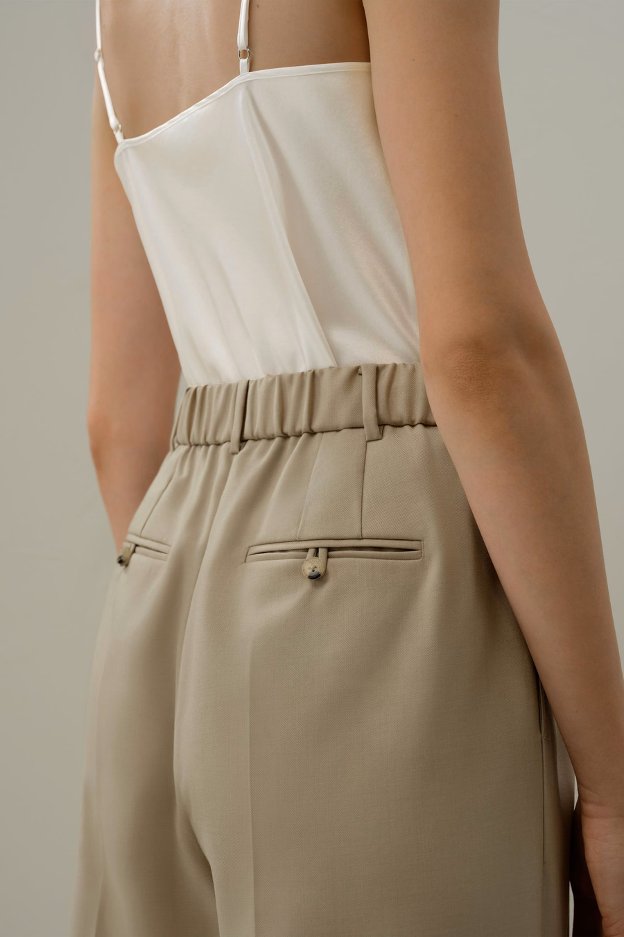 Wool-Silk Straight Leg Pants