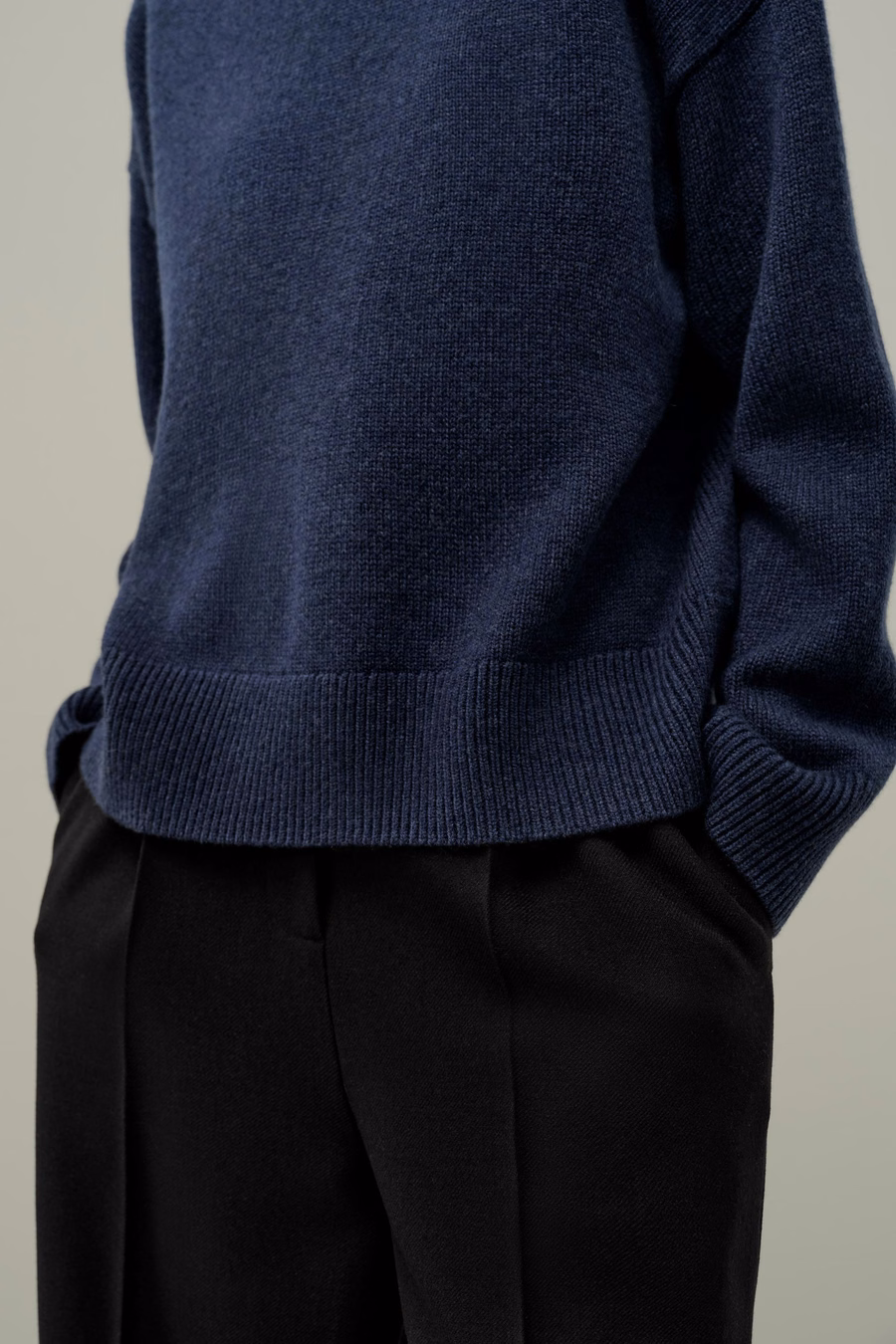 Übergroßer Crewneck-Woll-Kaschmir-Pullover