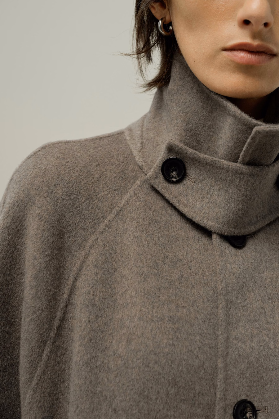 Oversized Double-Faced Silk-Wool Mantel