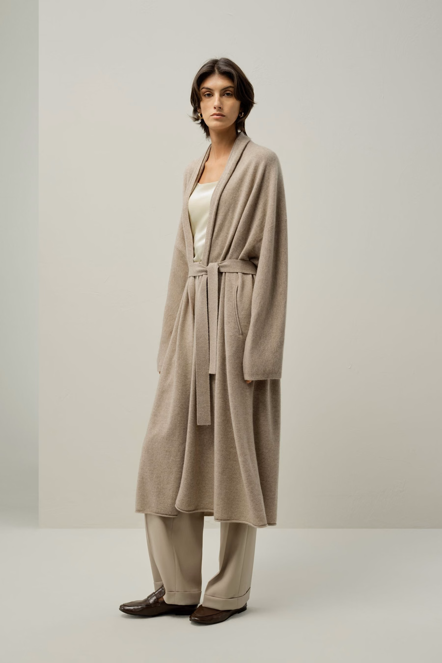 Wadenlanger Kaschmir-Cardigan