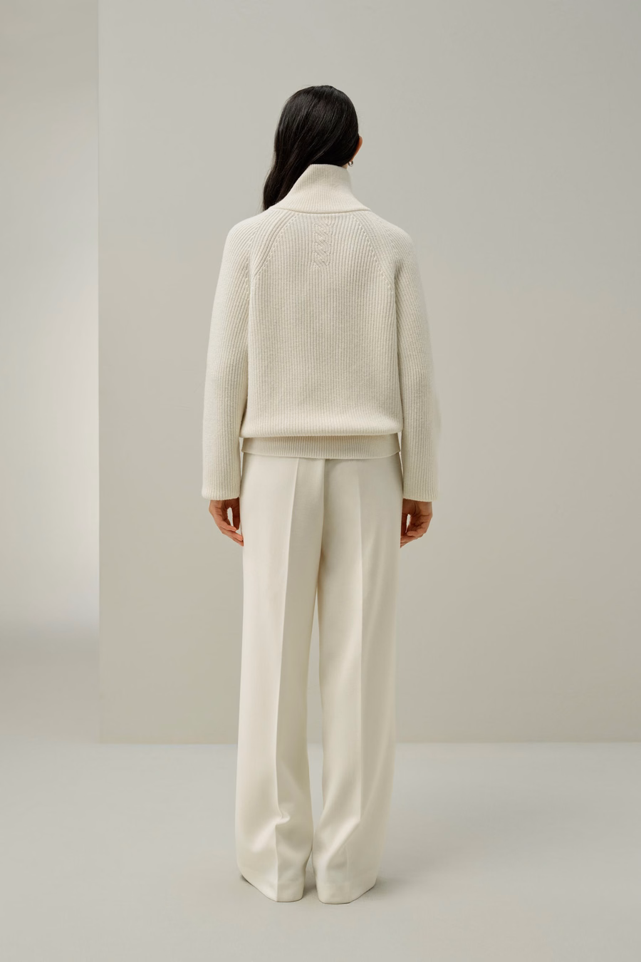 Ripp-Strick-Turtleneck Zip-Kardigan
