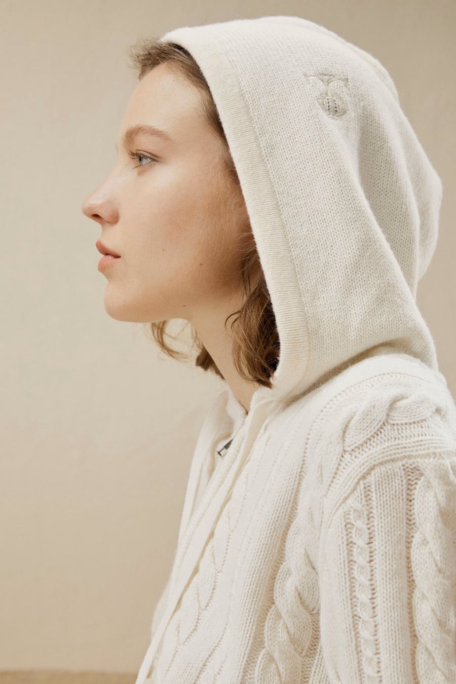 Bela Kabelstrick-Woll-Kaschmir-Mischung Hoodie