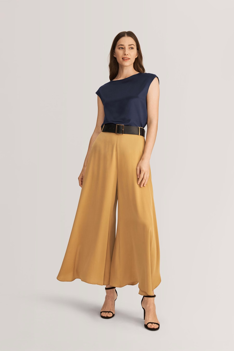Basic Cap Sleeves Silk Tee