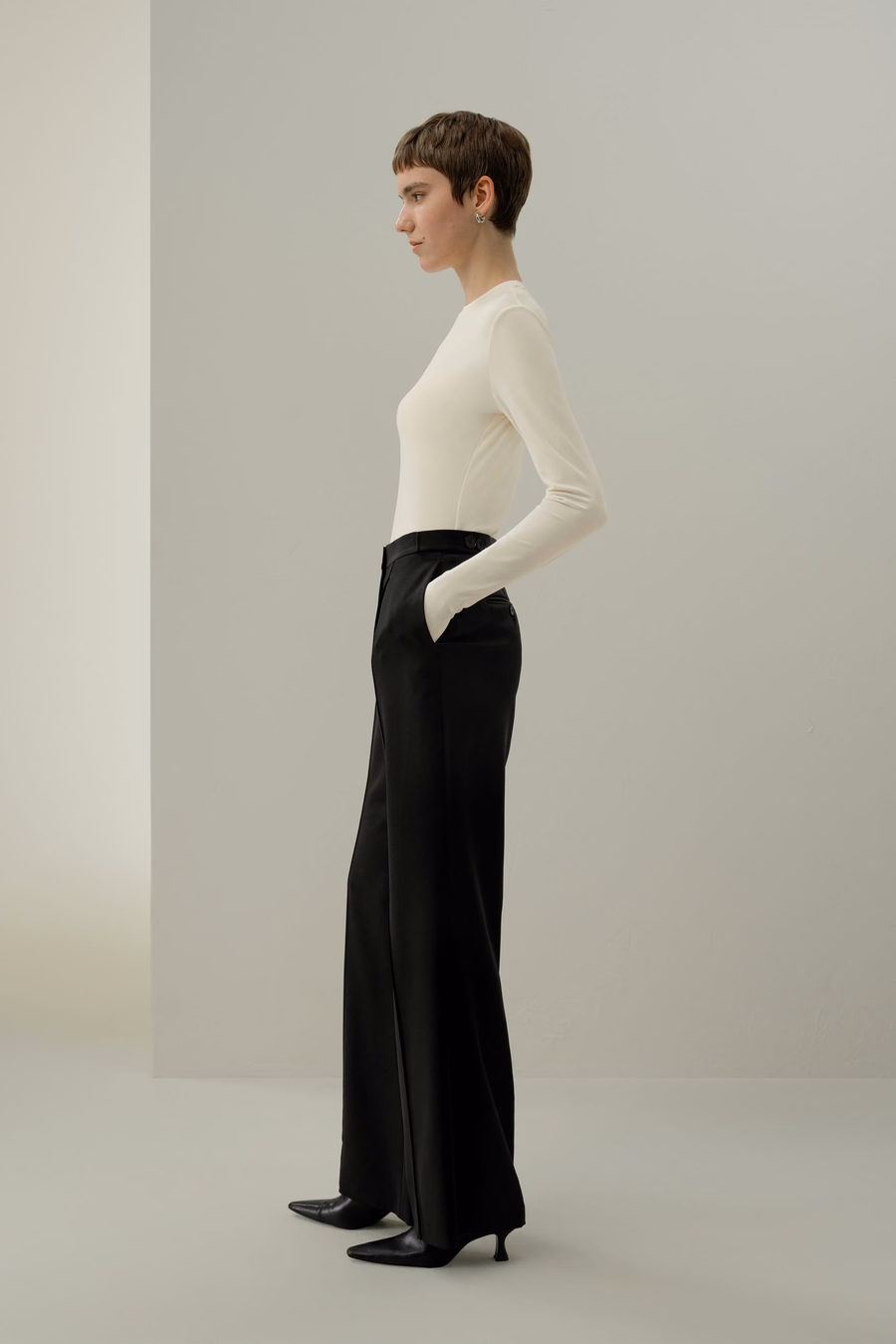 Seiden-Breeze-Jersey Langarm-Slinky-Top