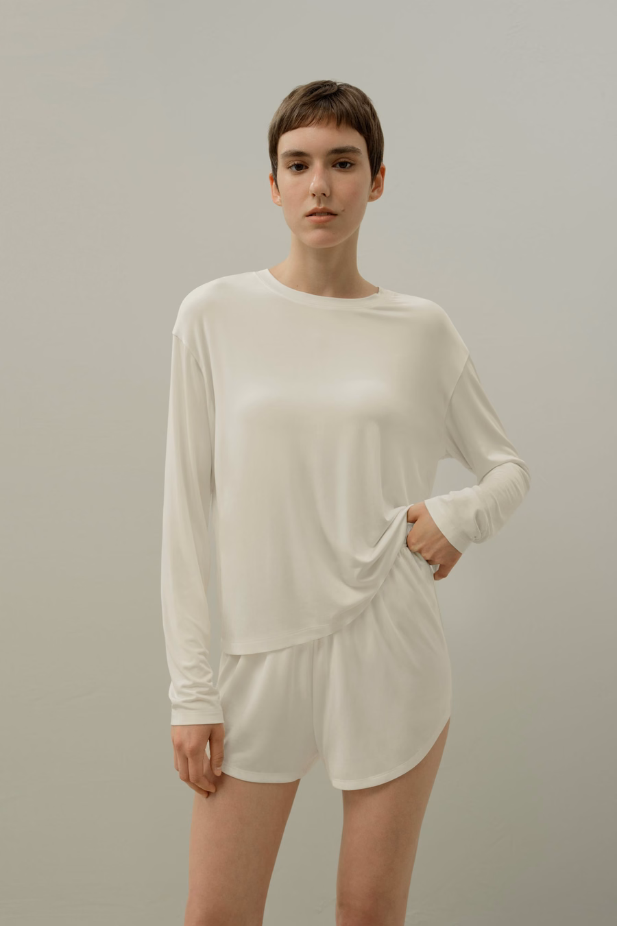 Seidenbreeze Jersey Entspanntes Lounge-Top