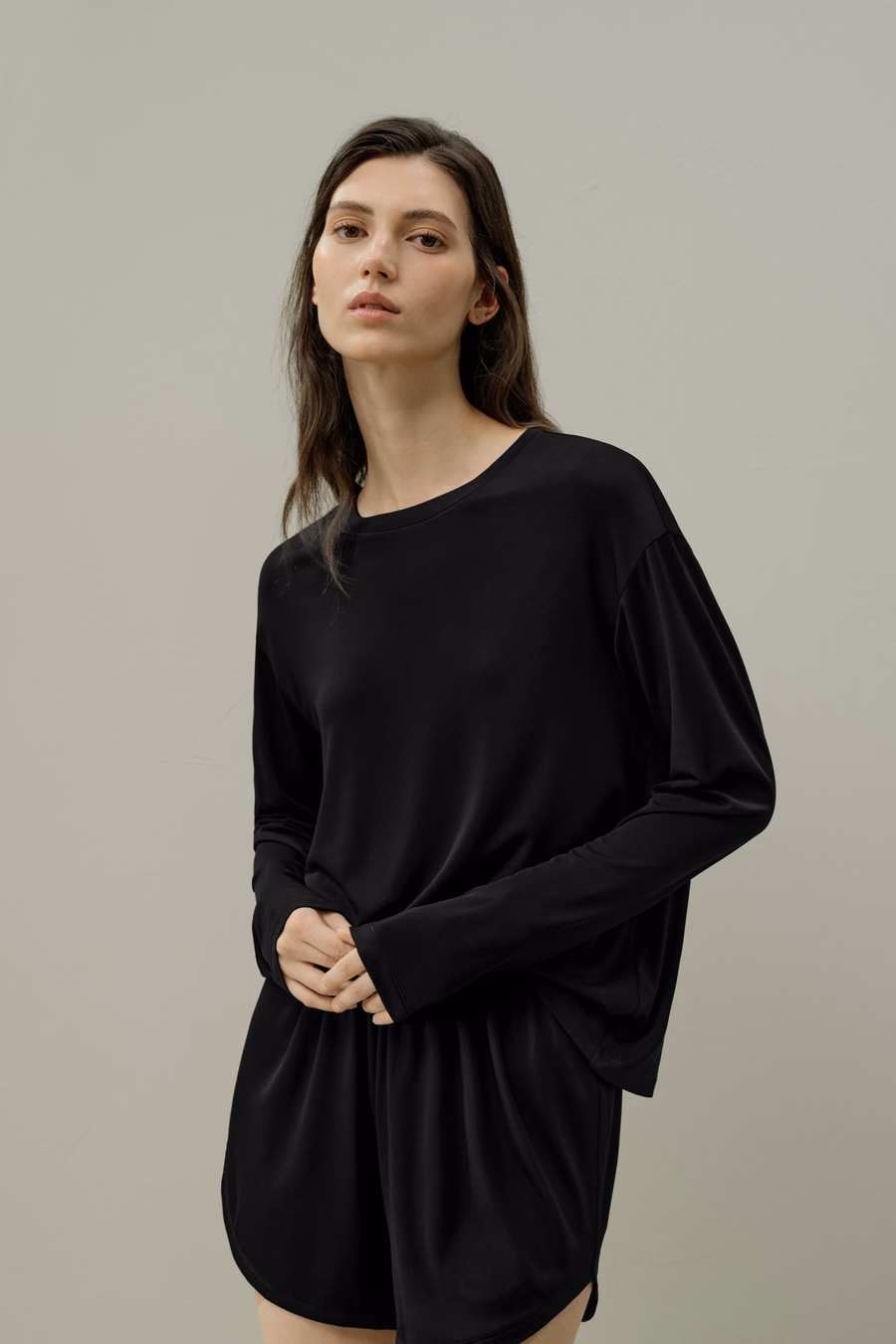 Seidenbreeze Jersey Entspanntes Lounge-Top