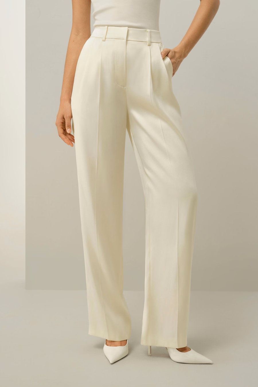 Wendbare Charmeuse-Hose mit geradem Bein