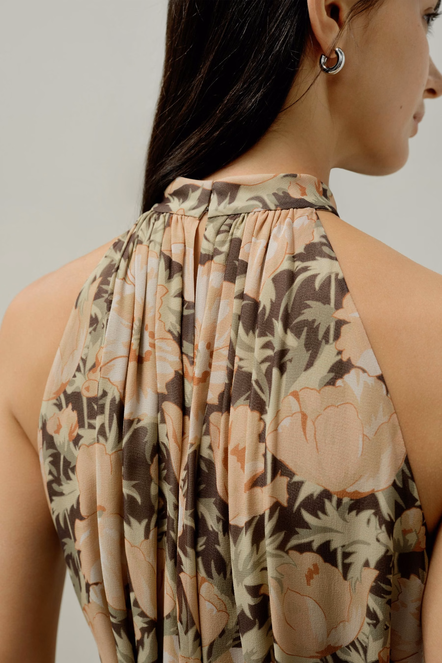 Mohnblumen-Parade Seiden-Chiffon-Kleid - Hergestellt aus Liberty-Stoff