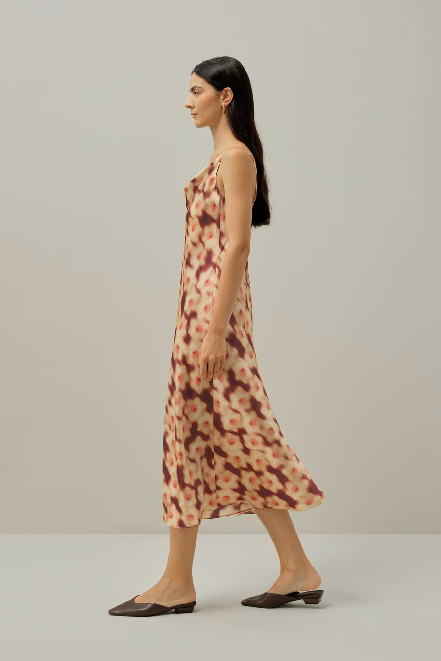 Narzissen-Druck Slip-Kleid - Hergestellt aus Liberty-Stoff