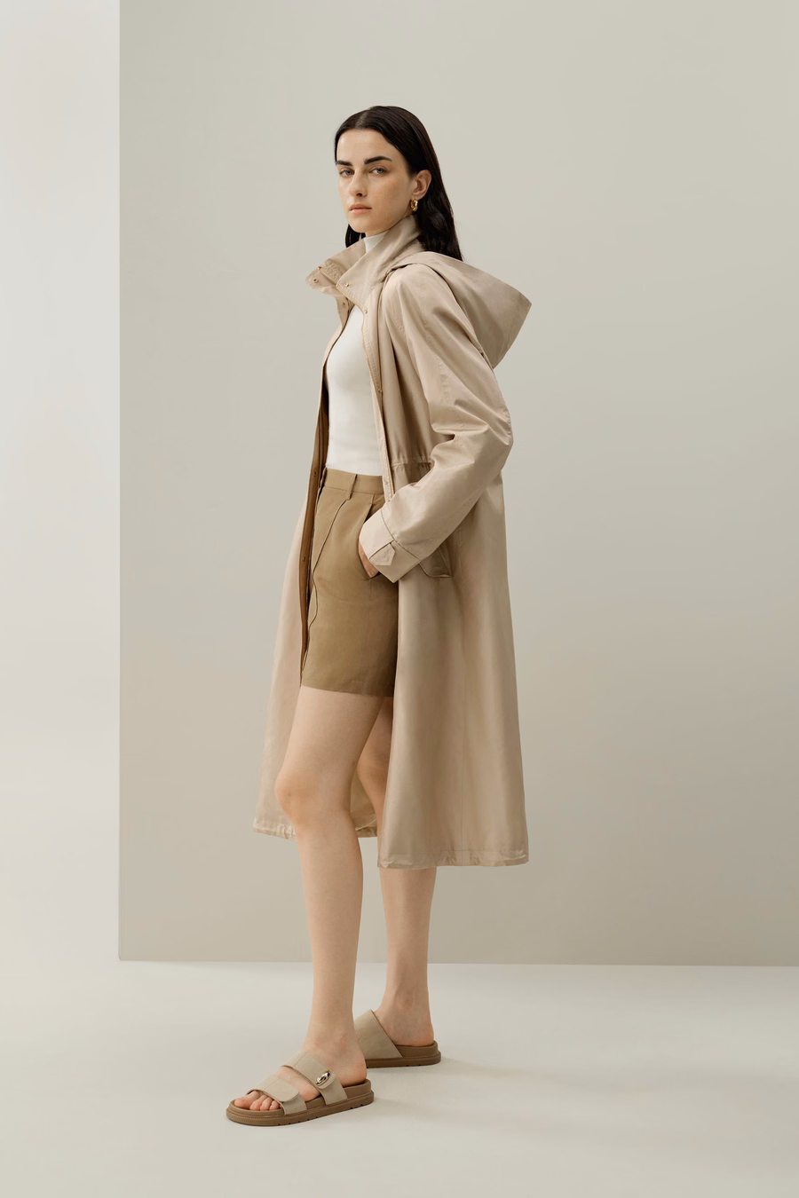 Seiden-Taffeta wasserabweisender Urban Coat