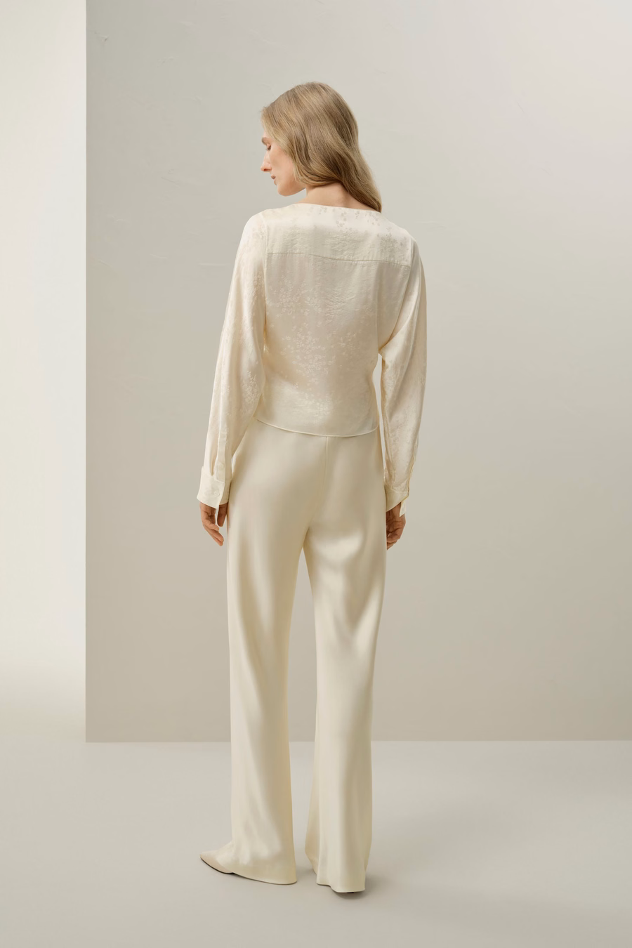 YING Jacquard-Seidenbluse