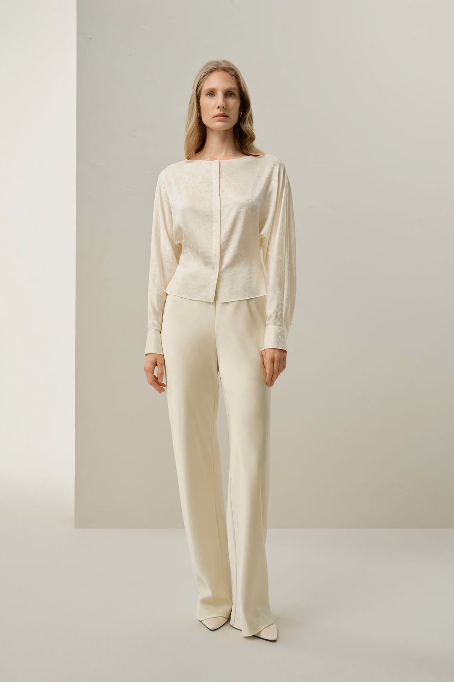 YING Jacquard-Seidenbluse