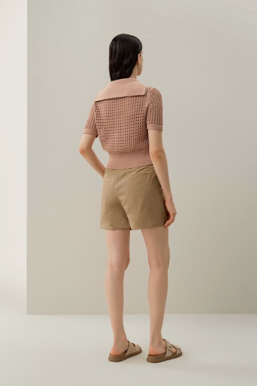 Toscana Pointelle Strick Doppel-Reißverschluss Cardigan