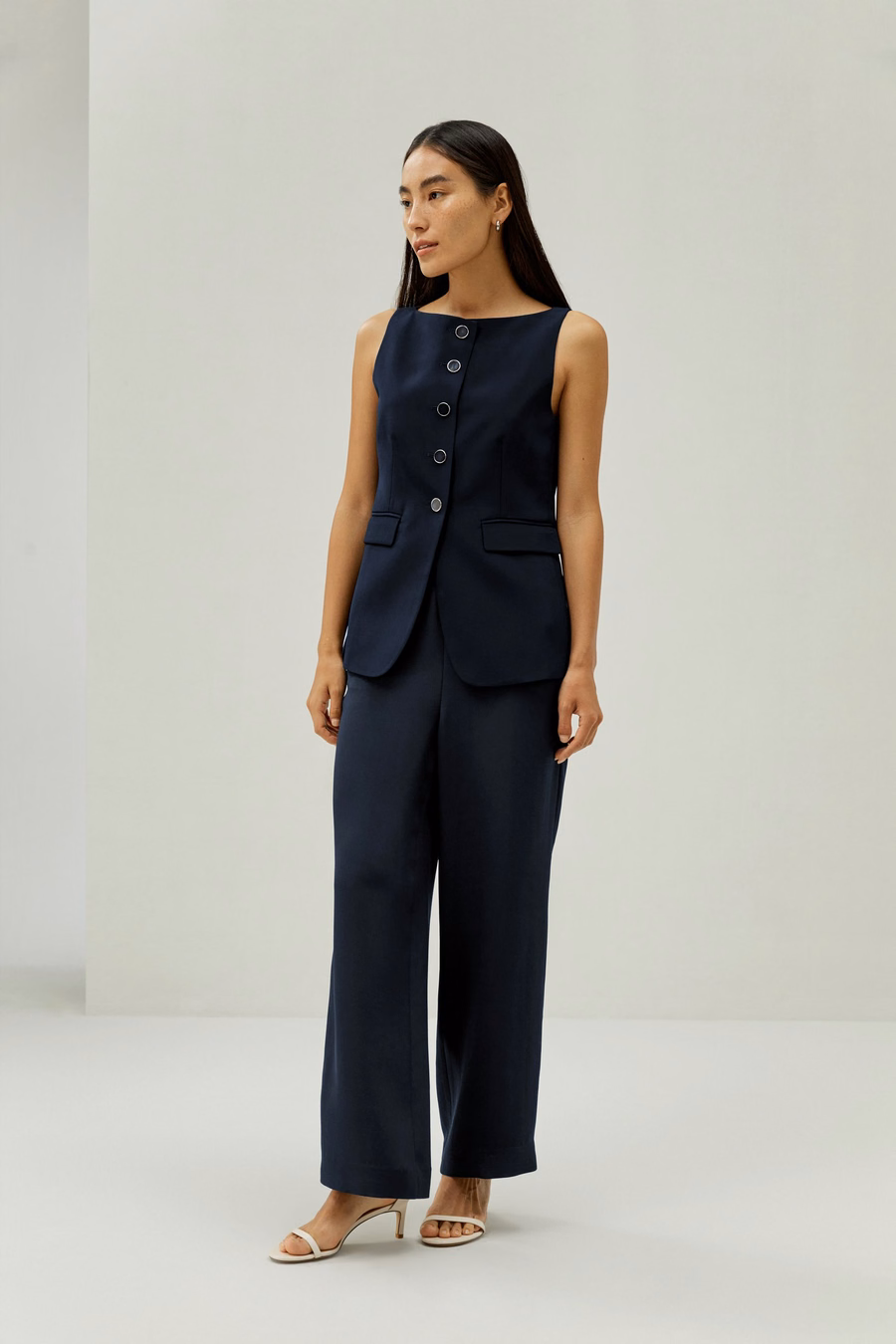 Button Up Blazer Seidenweste