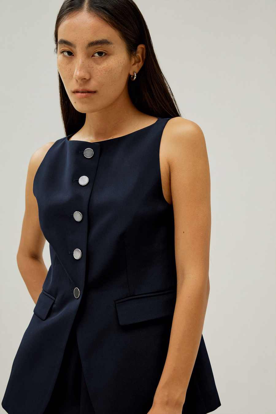 Button Up Blazer Seidenweste