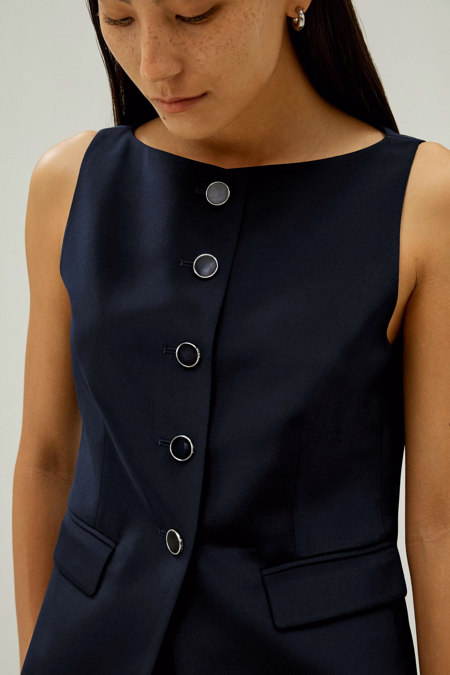 Button Up Blazer Seidenweste