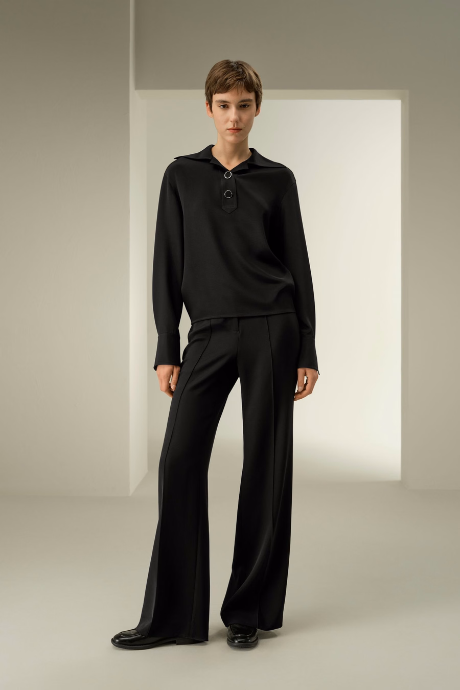 Luxuriöse Stretch-Seiden-Pullover-Bluse