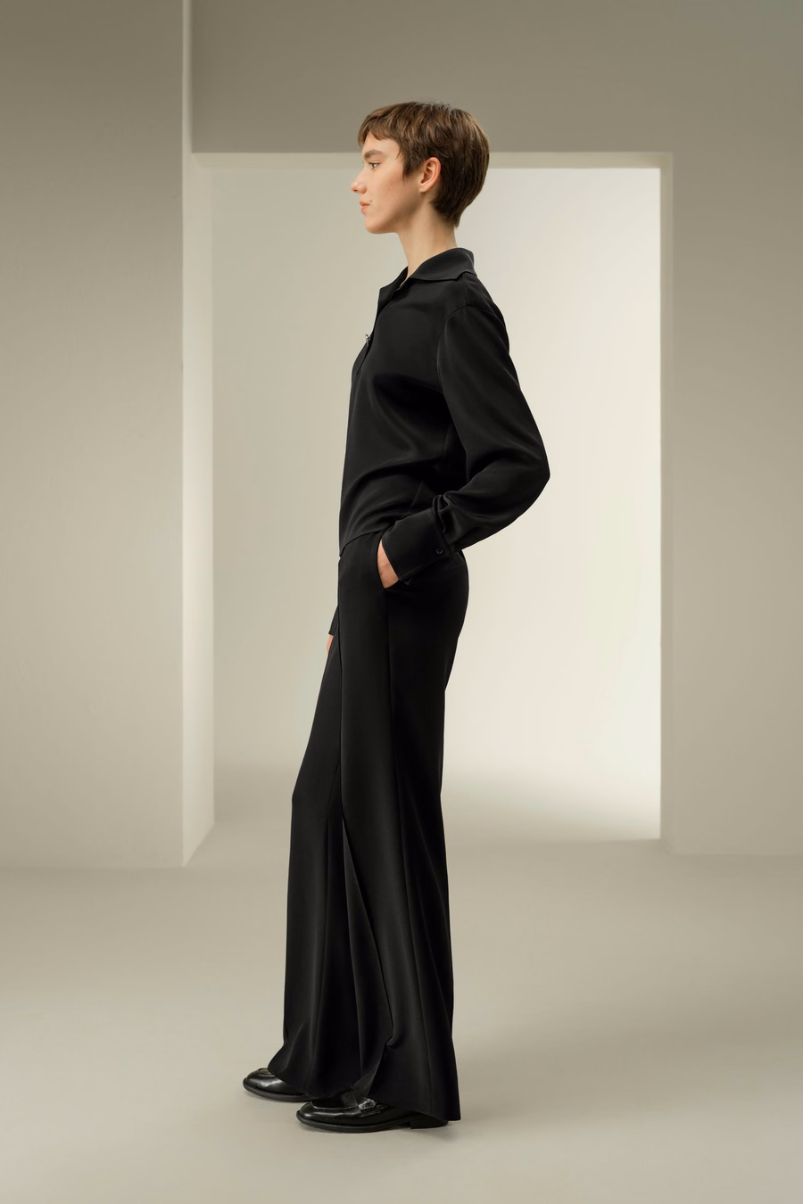 Luxuriöse Stretch-Seiden-Pullover-Bluse