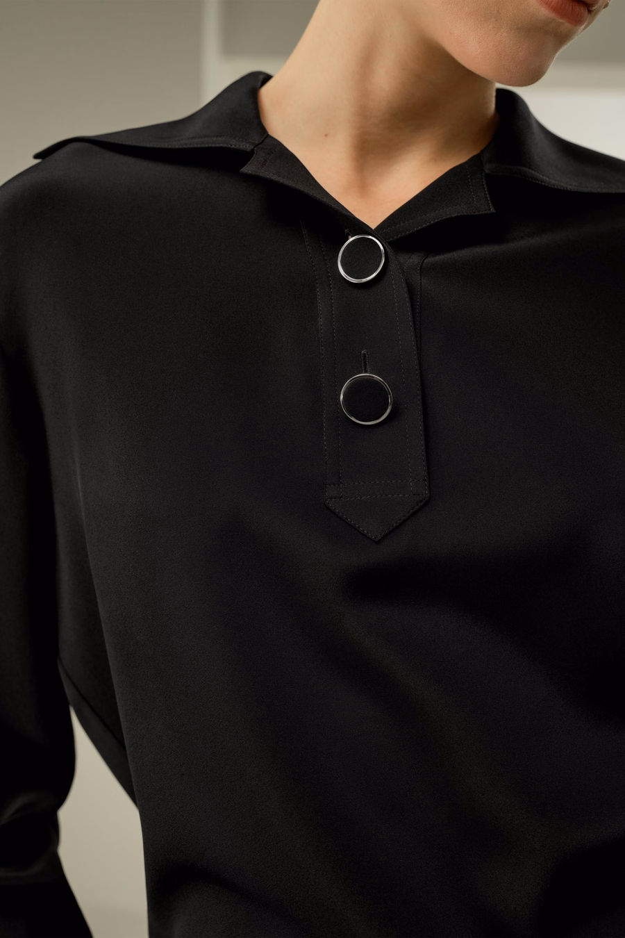 Luxuriöse Stretch-Seiden-Pullover-Bluse