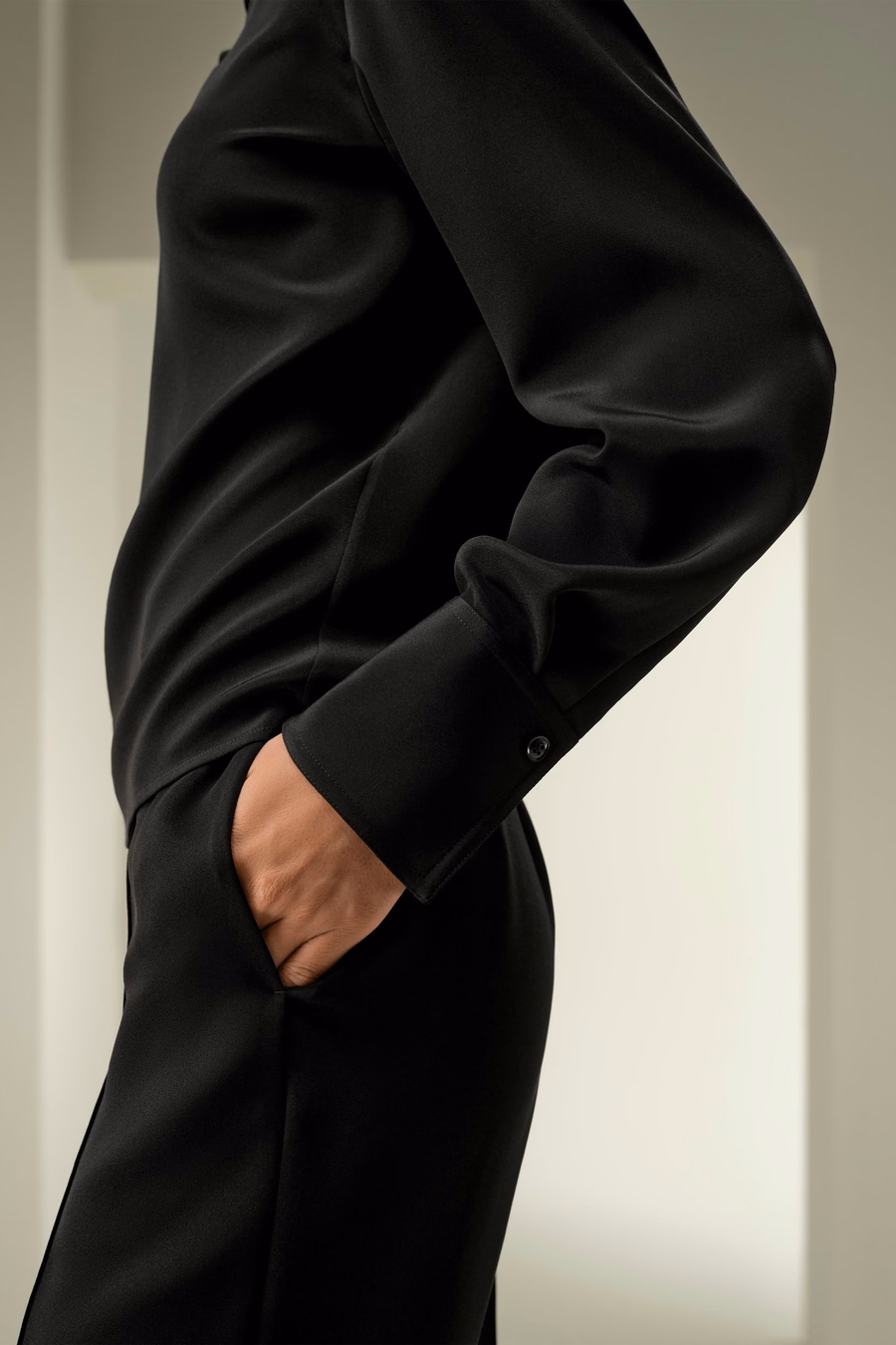 Luxuriöse Stretch-Seiden-Pullover-Bluse