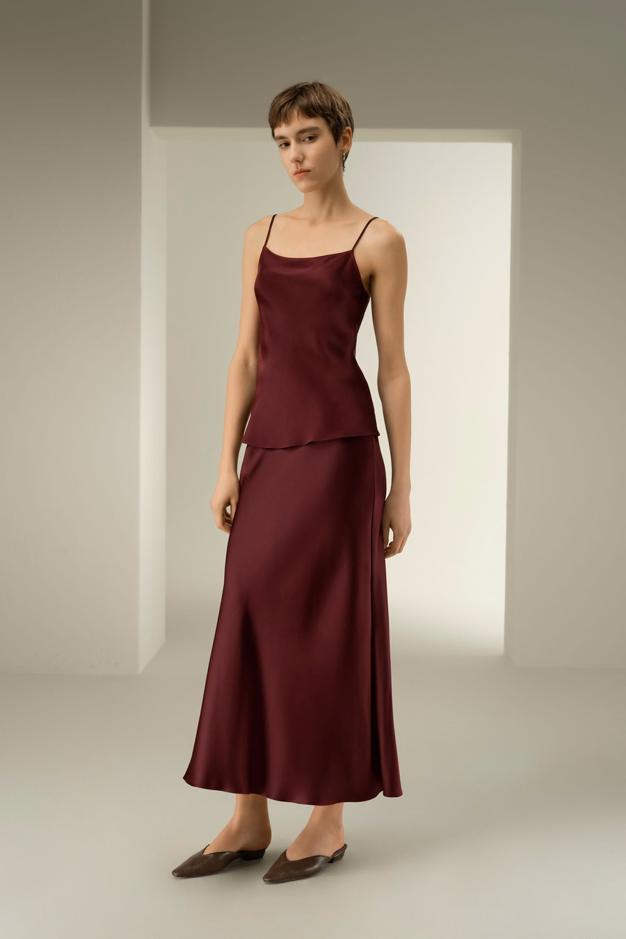 Double-Faced Silk Charmeuse Bias Cami