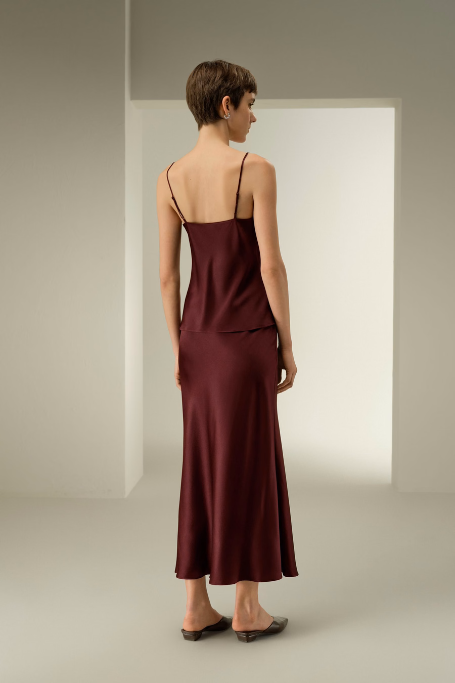 Double-Faced Silk Charmeuse Bias Cami