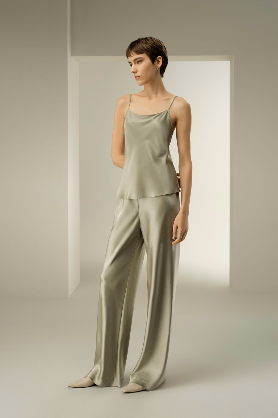 Double-Faced Silk Charmeuse Bias Cami