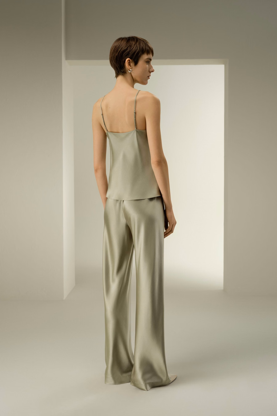 Double-Faced Silk Charmeuse Bias Cami