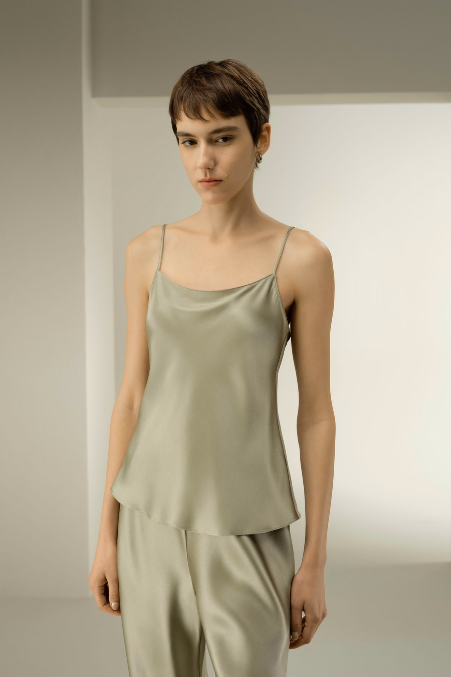 Double-Faced Silk Charmeuse Bias Cami