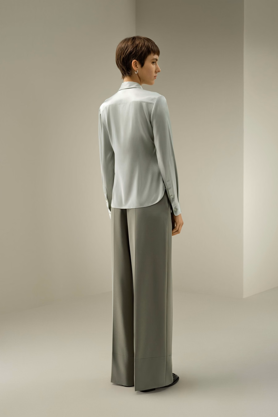 Elegante Seiden Slim Fit Hemd