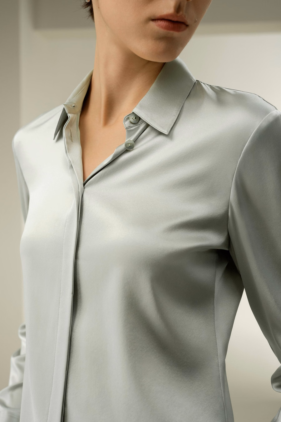 Elegante Seiden Slim Fit Hemd